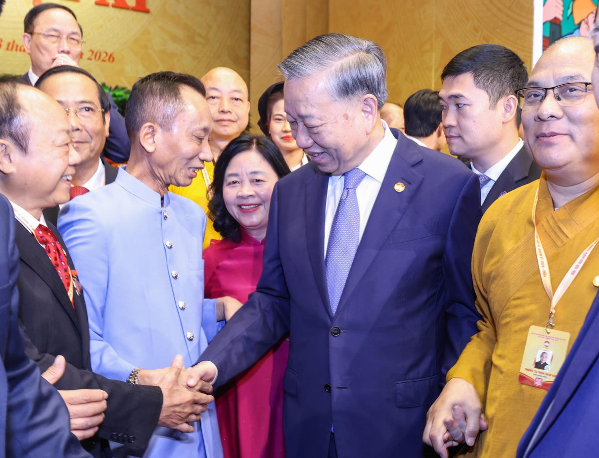 Tổng Bí thư, Chủ tịch nước Tô Lâm và các đại biểu tham dự Đại hội.