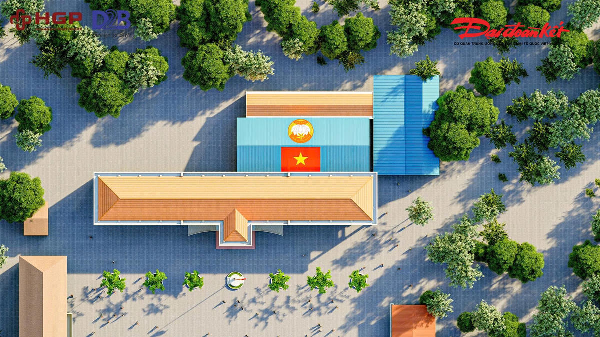 Sau khi công trình hoàn thành, học sinh Trường Phổ thông Dân tộc bán trú THCS Yên Thắng sẽ có thêm không gian khang trang để học tập, sinh hoạt và tổ chức các hoạt động tập thể. Ảnh: MrT