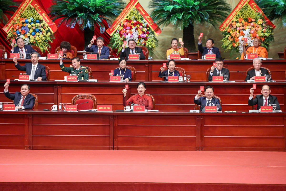 Các đại biểu tiến hành biểu quyết tại Đại hội. Ảnh: Quang Vinh.