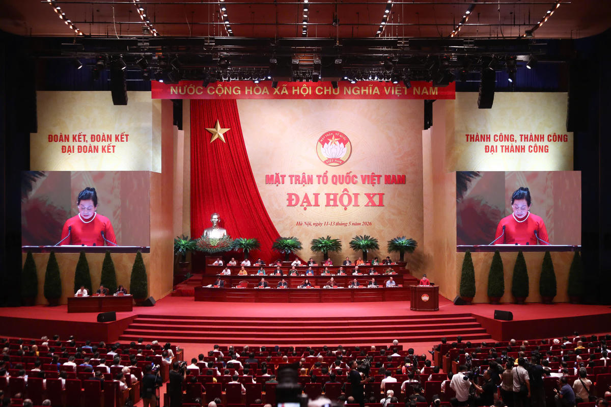 Quang cảnh Đại hội Đại biểu toàn quốc MTTQ Việt Nam thứ XI, nhiệm kỳ 2026-2031. Ảnh: Lê Khánh