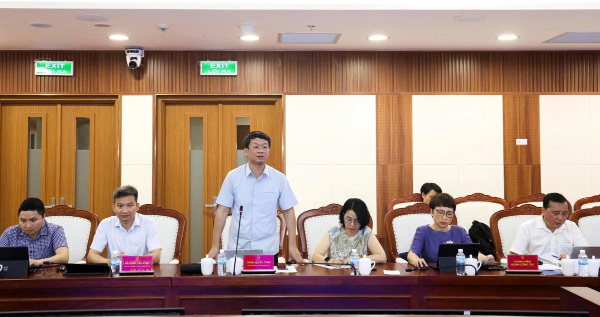 Ông Trần Quốc Thái, Cục trưởng Cục Phát triển đô thị, phát biểu tại cuộc họp.