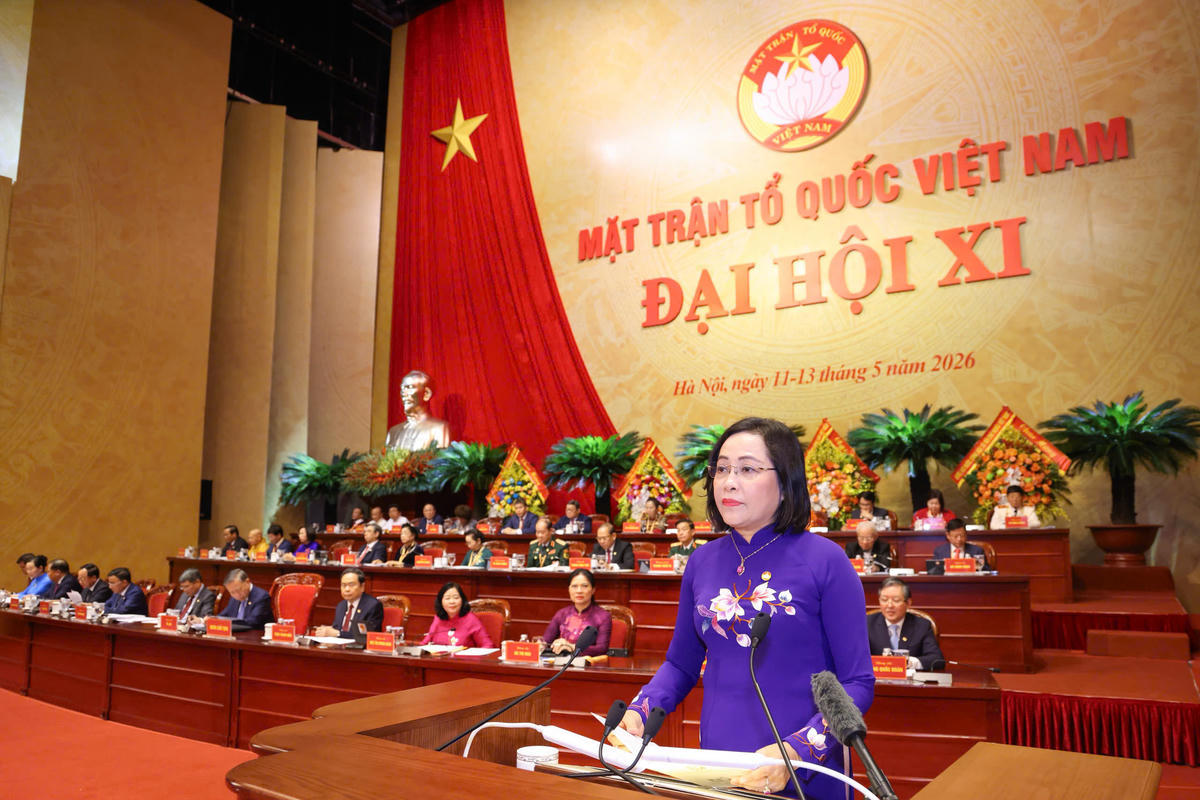 Phó Chủ tịch Quốc hội Nguyễn Thị Thanh phát biểu tại Đại hội.