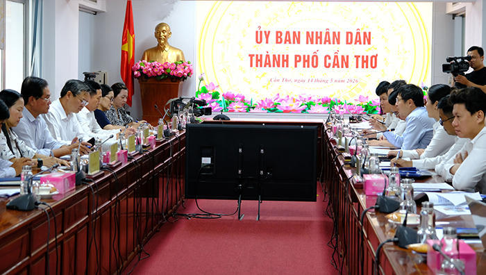 Buổi làm việc của lãnh đạo TP Cần Thơ với Tổng công ty Cảng hàng không Việt Nam. Ảnh TT