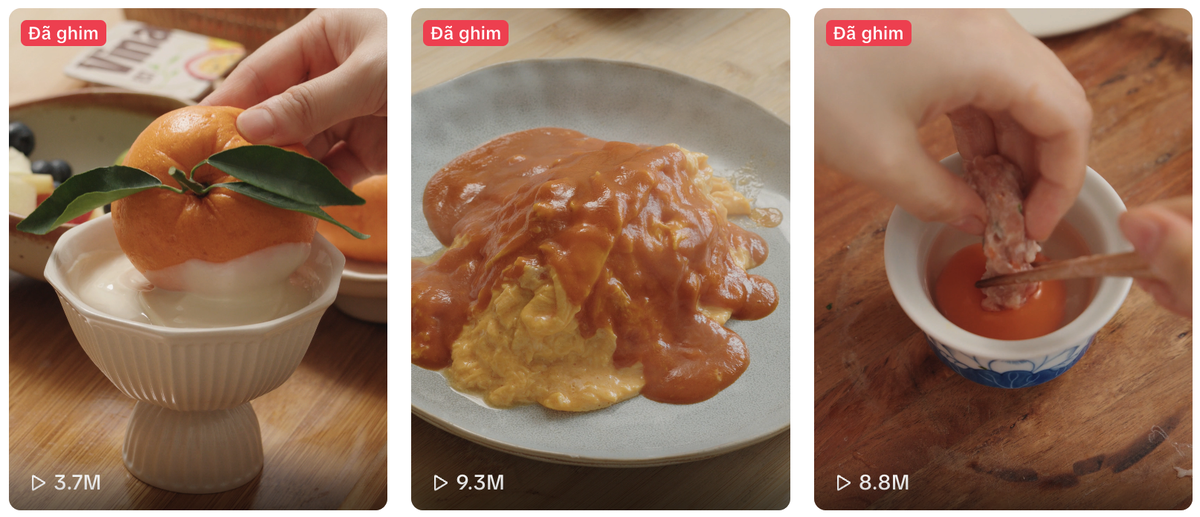 Tiktoker Phương Phương chia sẻ đã tốn hơn 200 quả trứng để hoàn thiện món trứng Omurice. Ảnh chụp màn hình.