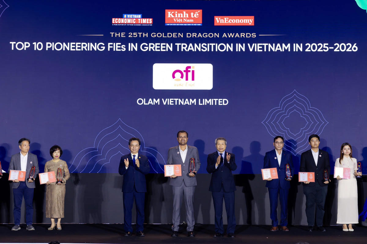 ofi được xướng tên trong Top 10 Doanh nghiệp có vốn đầu tư nước ngoài (FIEs) tiên phong chuyển đổi xanh 2025-2026.