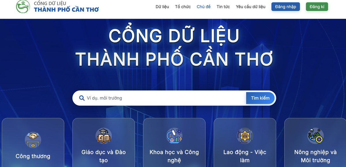 Cổng dữ liệu TP Cần Thơ được công khai hoạt động ổn định, đảm bảo khả năng sẵn sàng quản trị, quản lý dữ liệu mở của các cơ quan, đơn vị.