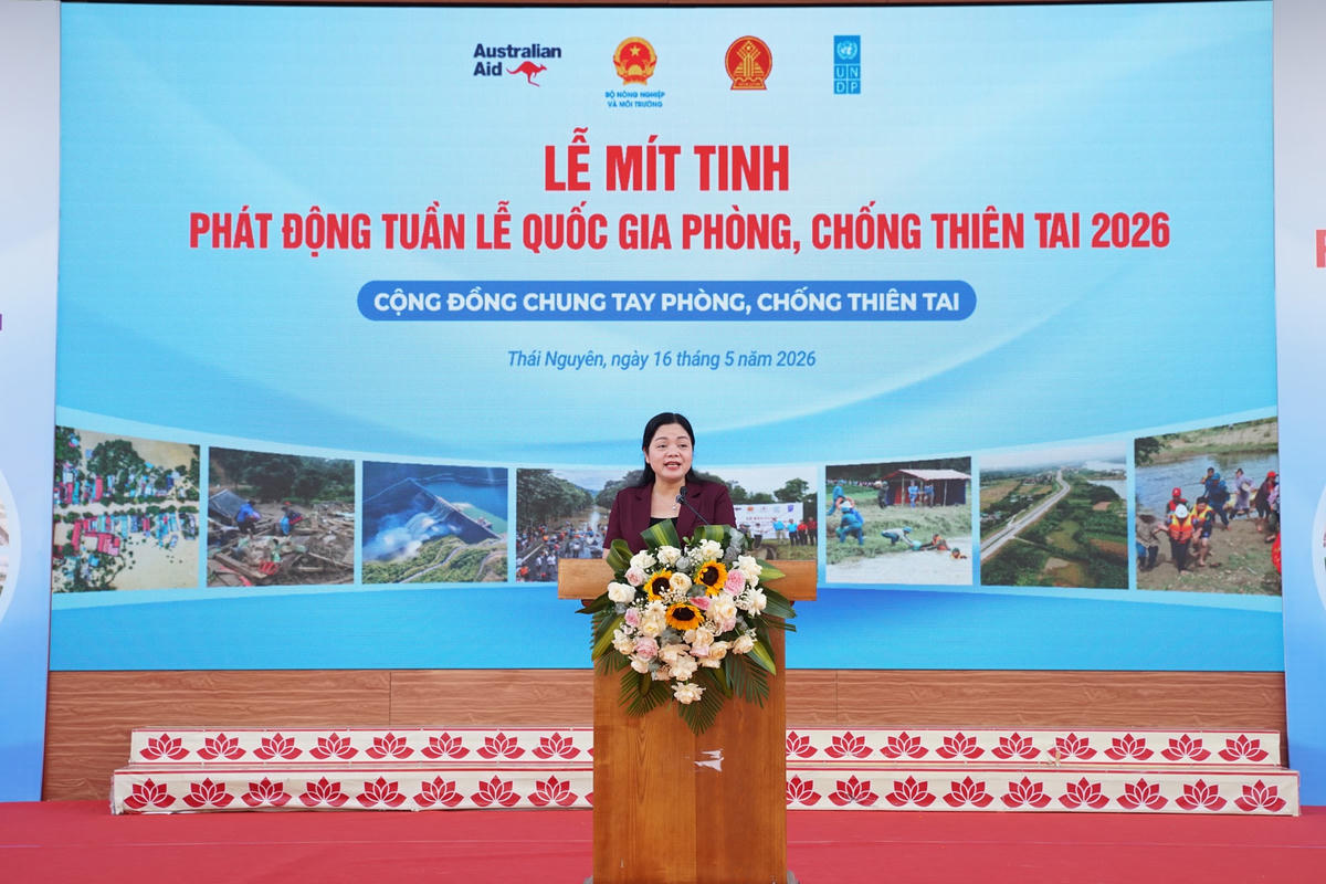 Bà Nguyễn Thị Loan - Ủy viên Ban Thường vụ Tỉnh ủy, Phó Chủ tịch UBND tỉnh Thái Nguyên phát biểu tại sự kiện. Ảnh: BTC