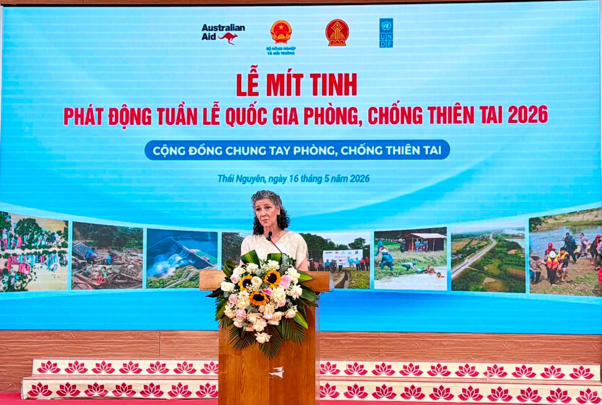 Bà Ramla Khalidi, Trưởng Đại diện thường trú UNDP tại Việt Nam phát biểu tại sự kiện. Ảnh: BTC