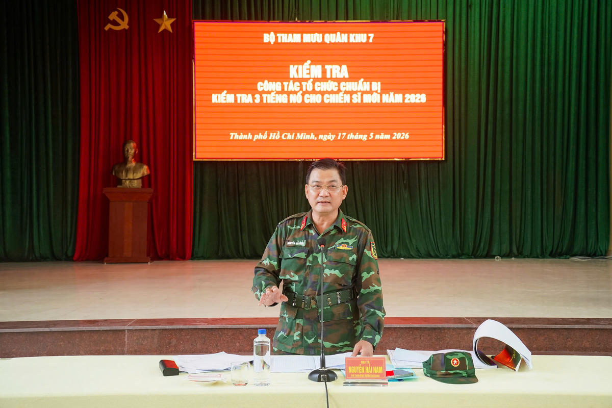 Bộ Tham mưu Quân khu 7 kiểm tra công tác tập huấn cho chiến sĩ mới năm 2026 