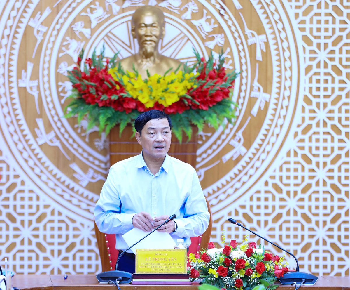 Ông Lê Trọng Yên, Phó Chủ tịch Thường trực UBND tỉnh Lâm Đồng phát biểu tại buổi làm việc.