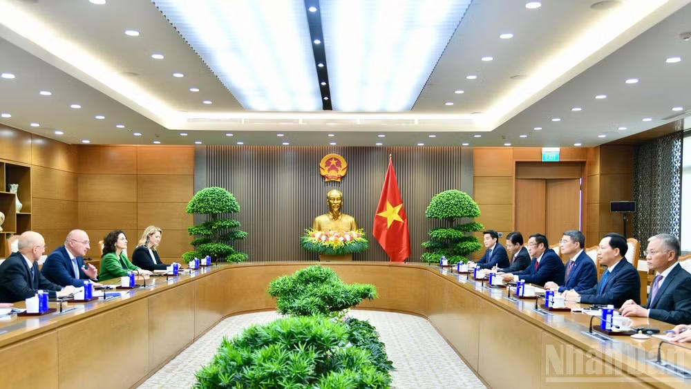Quang cảnh buổi tiếp. (Ảnh: Thanh Giang)