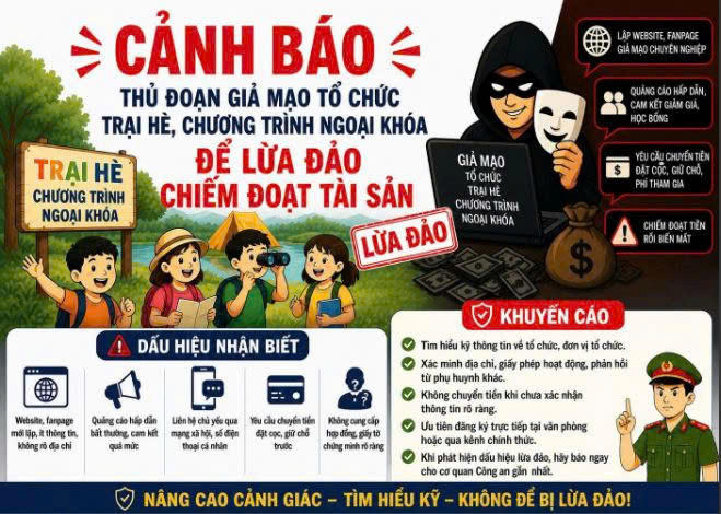 Cơ quan chức năng khuyến cáo các bậc phụ huynh cần tìm hiểu kỹ trước khi đăng ký cho con mình tham gia trại hè thông qua các fanpage, trang mạng xã hội.