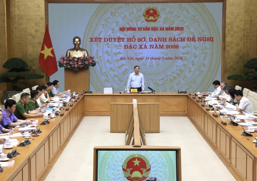 Phó Thủ tướng Thường trực Phạm Gia Túc chủ trì Hội đồng Tư vấn đặc xá năm 2026 họp phiên toàn thể, xét duyệt hồ sơ, danh sách đề nghị đặc xá. (Ảnh: Lâm Khánh/TTXVN).