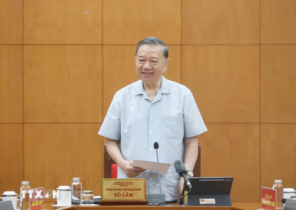 Tổng Bí thư, Chủ tịch nước Tô Lâm phát biểu chỉ đạo. (Ảnh: Thống Nhất/TTXVN)