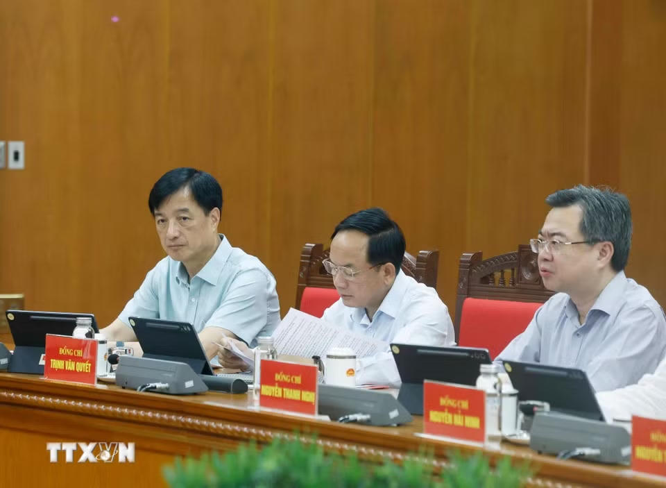 Các đại biểu tham dự buổi làm việc. (Ảnh: Thống Nhất/TTXVN)