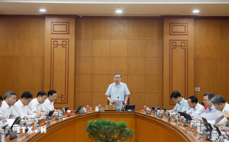 Tổng Bí thư, Chủ tịch nước Tô Lâm phát biểu chỉ đạo. (Ảnh: Thống Nhất/TTXVN)
