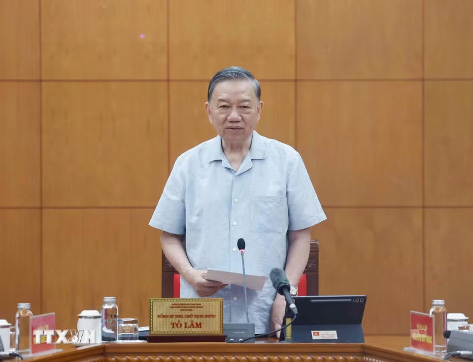 Tổng Bí thư, Chủ tịch nước Tô Lâm phát biểu chỉ đạo. (Ảnh: Thống Nhất/TTXVN)