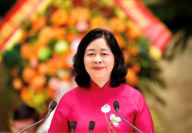 Bà Bùi Thị Minh Hoài - Ủy viên Bộ Chính trị, Bí thư Trung ương Đảng, Chủ tịch UBTƯ MTTQ Việt Nam.