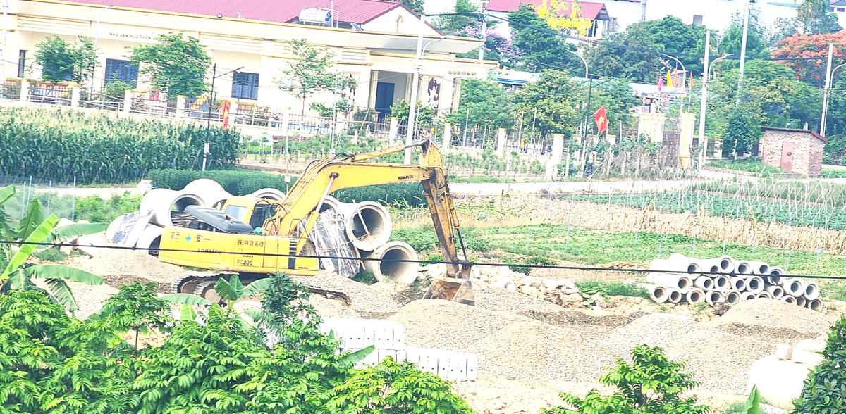 Dự án Đường Vành đai 4, đoạn qua xã Mê Linh (Hà Nội). Ảnh: K.H.