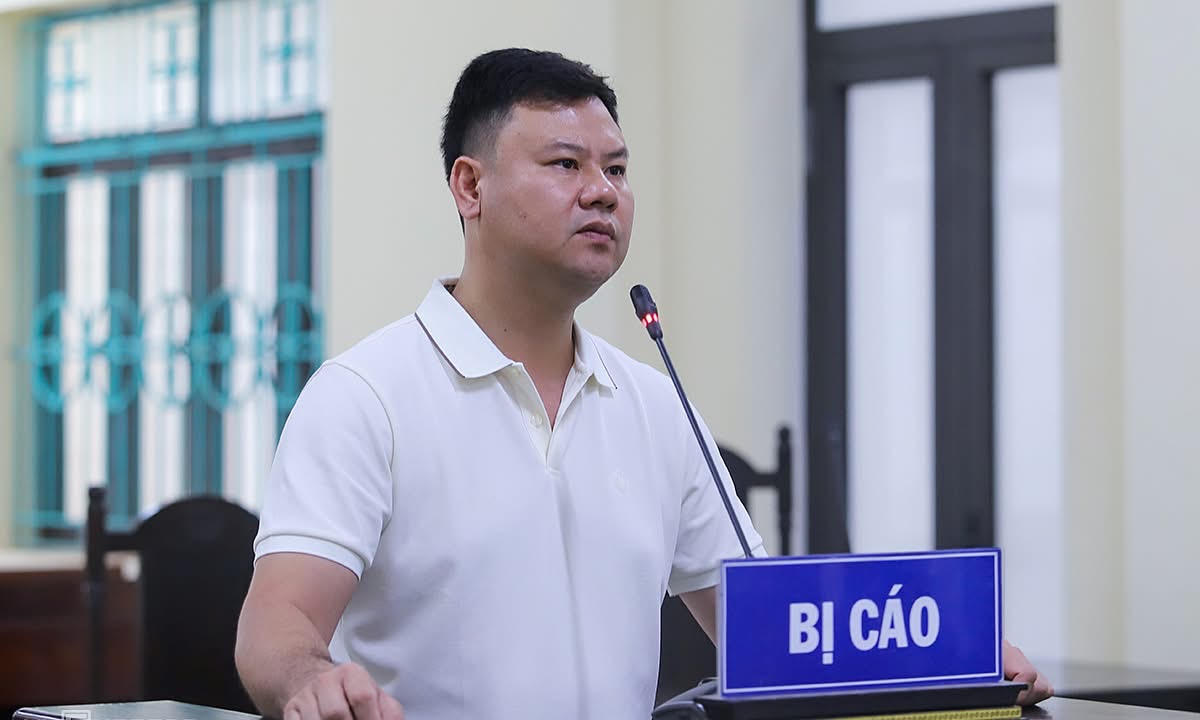 Nguyễn Viết Linh tại phiên toà. Ảnh: ĐH.