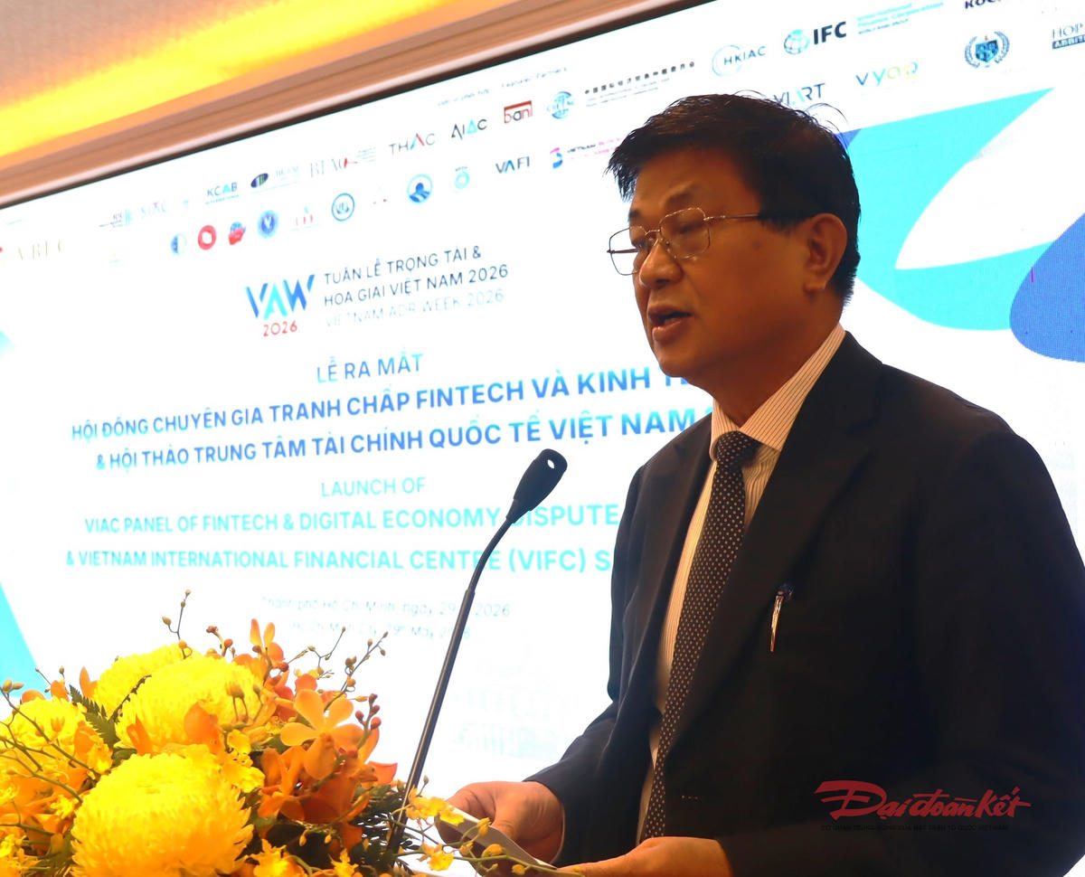 TS.LS Đỗ Ngọc Thịnh, Chủ tịch Liên đoàn Hội Luật gia Việt Nam phát biểu. Ảnh: T.Luân.