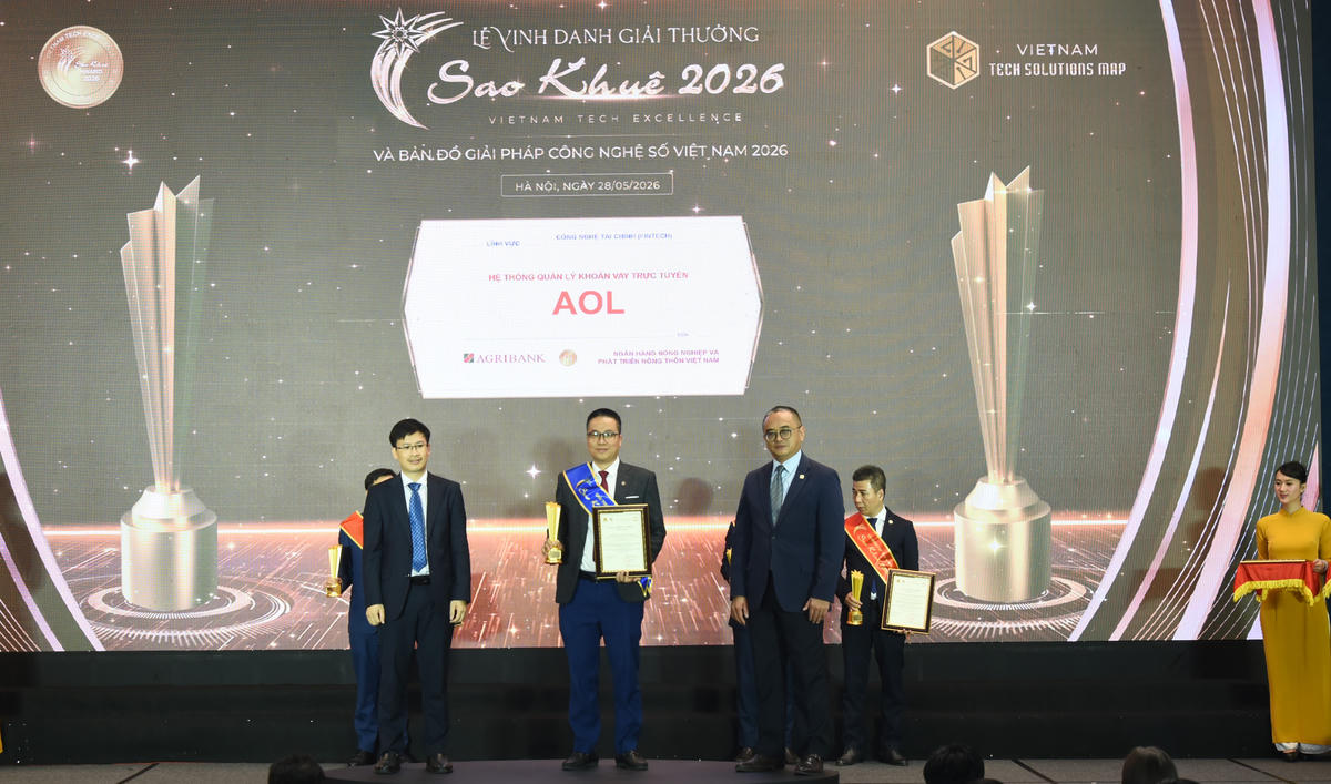 Agribank được vinh danh 02 giải thưởng Sao Khuê 2026 với hai giải pháp công nghệ số tiêu biểu