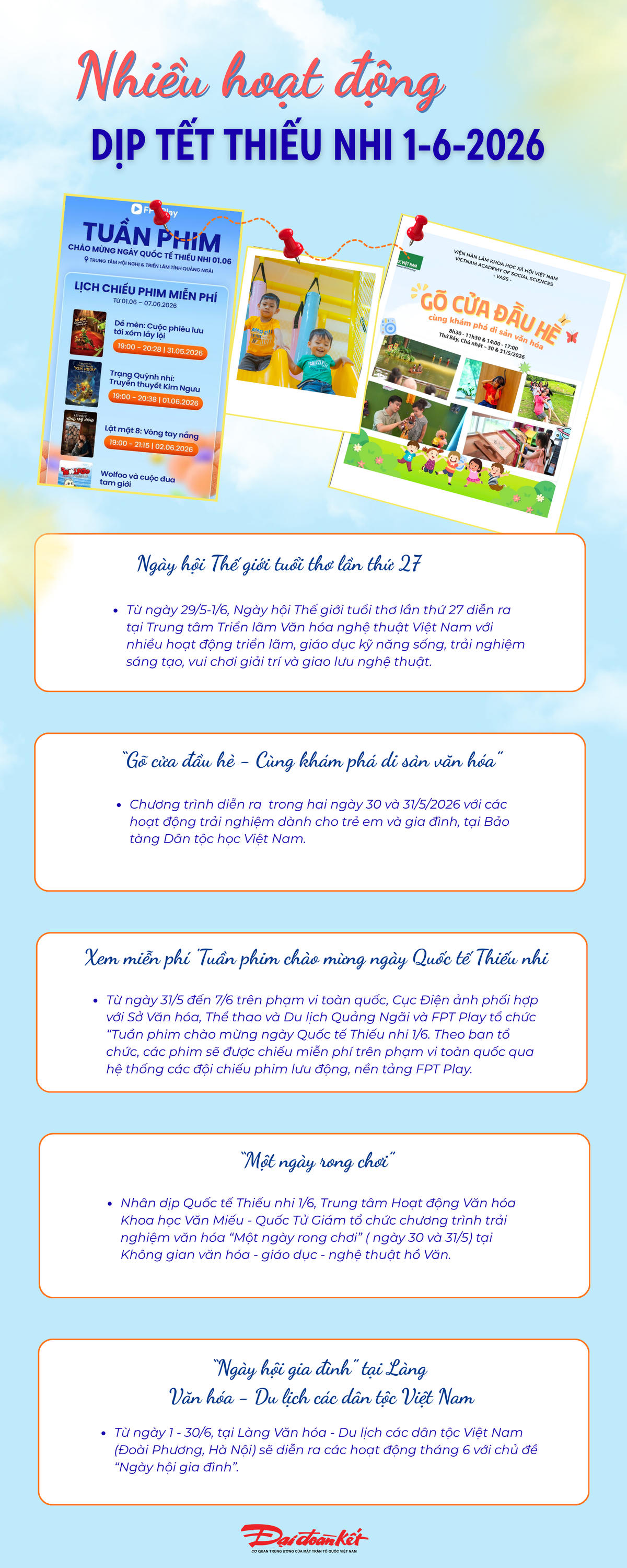 [Infographic] Nhiều hoạt động dịp Tết Thiếu nhi 1/6