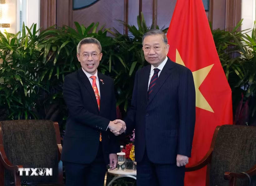 Tổng Bí thư, Chủ tịch nước Tô Lâm tiếp ông Jonathan Yap, Tổng giám đốc Tập đoàn CapitaLand. (Ảnh: Thống Nhất/TTXVN)