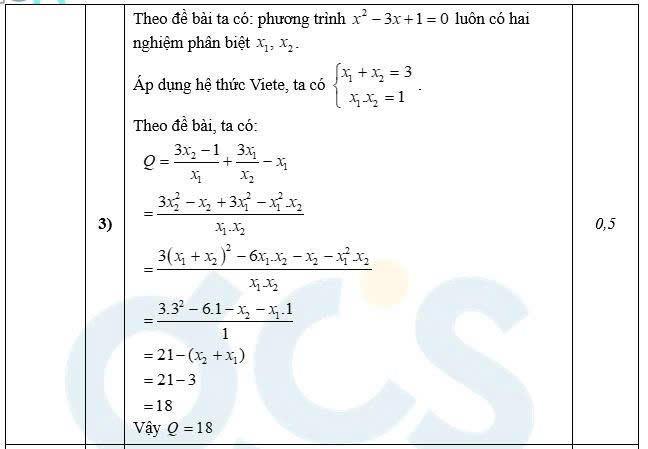 Gợi ý đáp án chi tiết môn Toán thi vào lớp 10 của Hà Nội