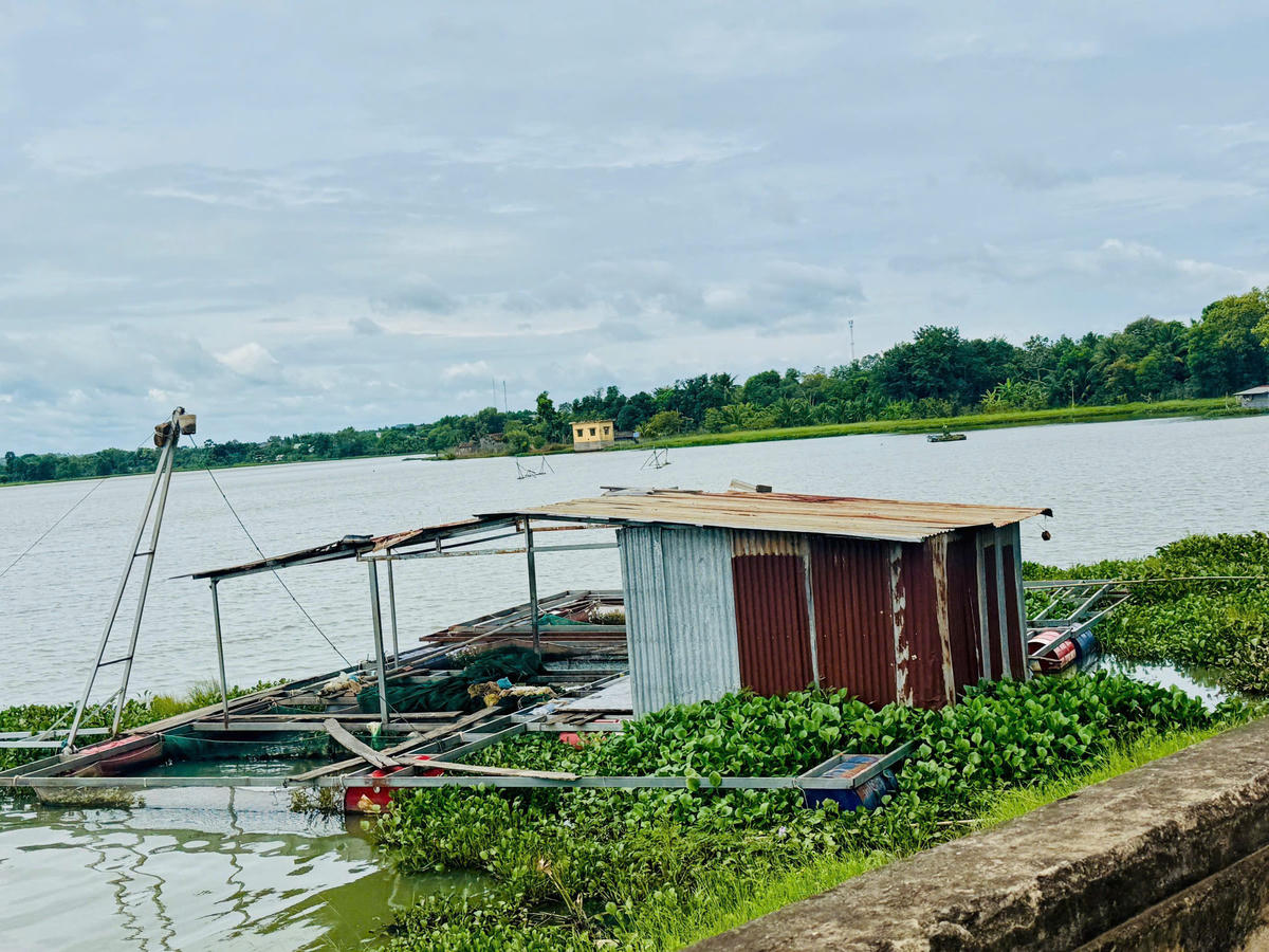 Thực trạng các lồng bè nuôi cá trái phép trong lòng hồ Ea Súp Hạ trước đây. Ảnh: Thanh Nga.