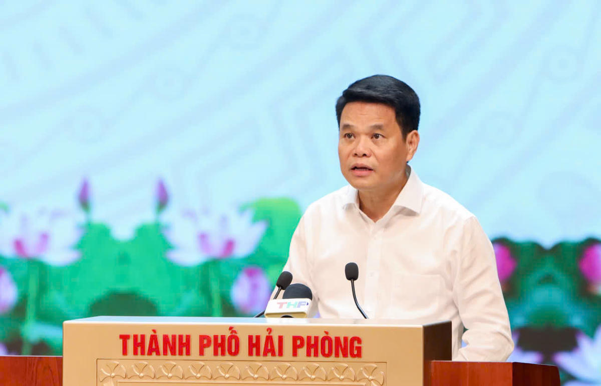 Bí thư Thành uỷ Hải Phòng Lê Ngọc Châu phát biểu tại hội nghị. Ảnh: BHP.