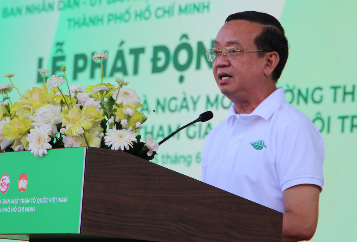Ông Bùi Minh Thạnh – Phó Chủ tịch UBND TP Hồ Chí Minh phát biểu tại buổi lễ. Ảnh: Q.Đ.