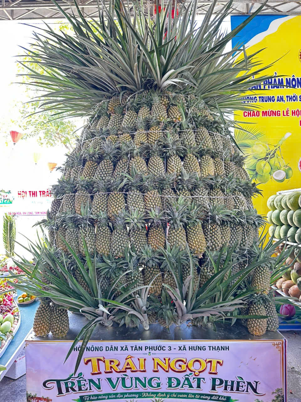 Không gian trưng bày khóm của Hội nông dân xã Tân Phước 3 - xã Hưng Thạnh. (Ảnh: Trung Ngãi).