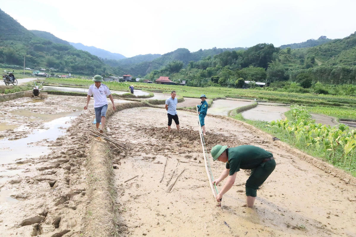 Lực lượng chức năng có mặt tại hiện trường tiến hành các biện pháp rào chắn, cảnh báo nguy hiểm.