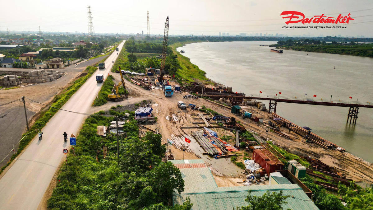 Tăng tốc thi công cầu Mễ Sở, nhiều hạng mục đã thành hình