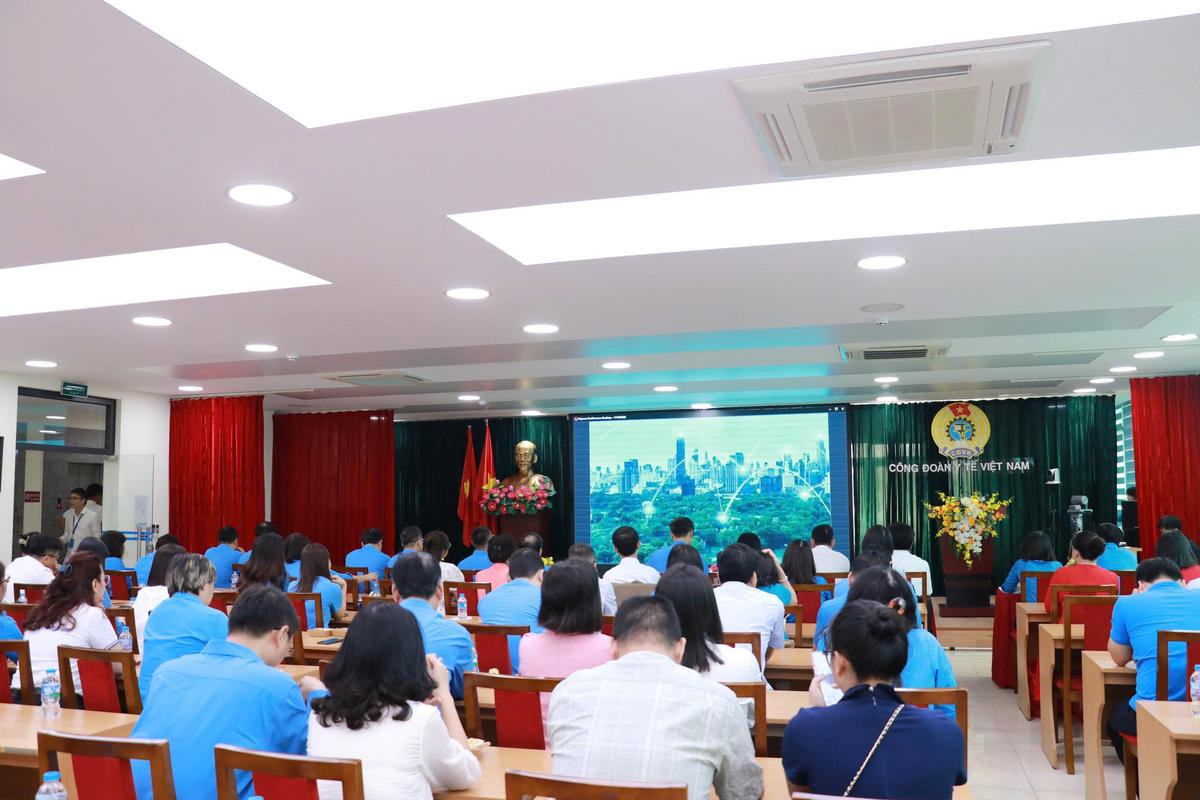 Điểm cầu Công đoàn Y tế Việt Nam hưởng ứng Lễ phát động. Ảnh: PV