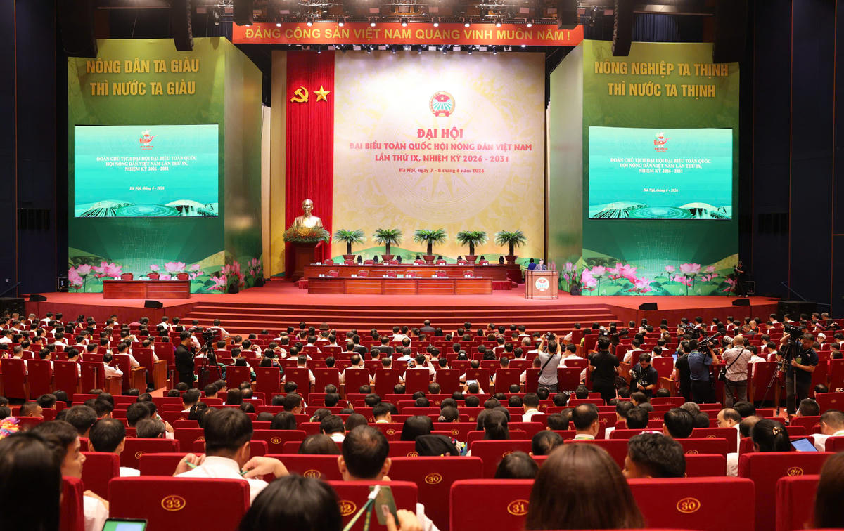 Quang cảnh phiên khai mạc Đại hội đại biểu toàn quốc Hội Nông dân Việt Nam lần thứ IX, nhiệm kỳ 2026-2031