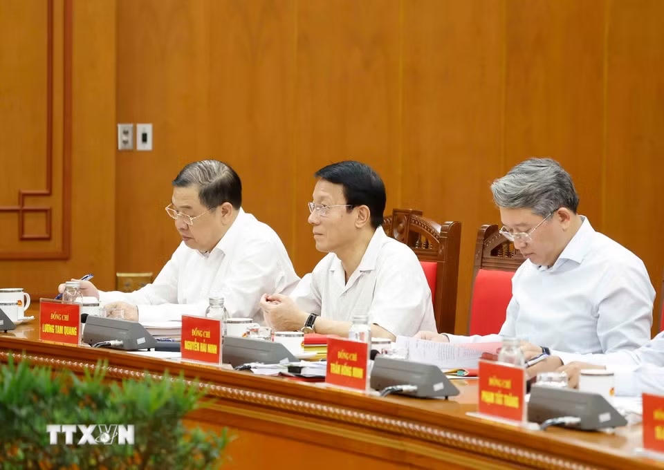 Các đại biểu tham dự cuộc làm việc. (Ảnh: Thống Nhất/TTXVN)