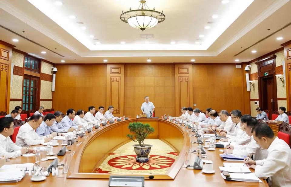 Tổng Bí thư, Chủ tịch nước Tô Lâm chủ trì làm việc về Đề án tổng kết Nghị quyết 36-NQ/TW. (Ảnh: ﻿Thống Nhất/TTXVN)
