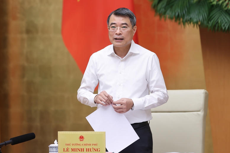 Thủ tướng Lê Minh Hưng phát biểu tại&nbsp;phiên họp Chính phủ thường kỳ tháng 5. Ảnh: Nhật Bắc.
