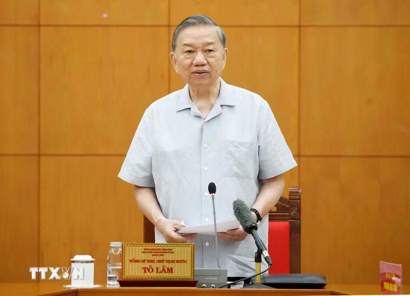 Tổng Bí thư, Chủ tịch nước Tô Lâm phát biểu chỉ đạo. (Ảnh: Thống Nhất/TTXVN).