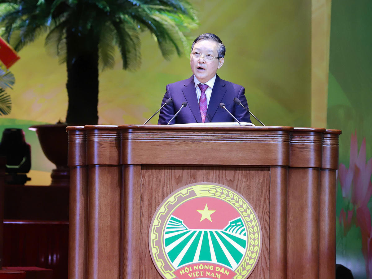 Ông Lương Quốc Đoàn, Ủy viên Trung ương Đảng, Phó Chủ tịch Ủy ban Trung ương MTTQ Việt Nam,&nbsp; Chủ tịch Ban Chấp hành Trung ương Hội Nông dân Việt Nam phát biểu khai mạc Đại hội.