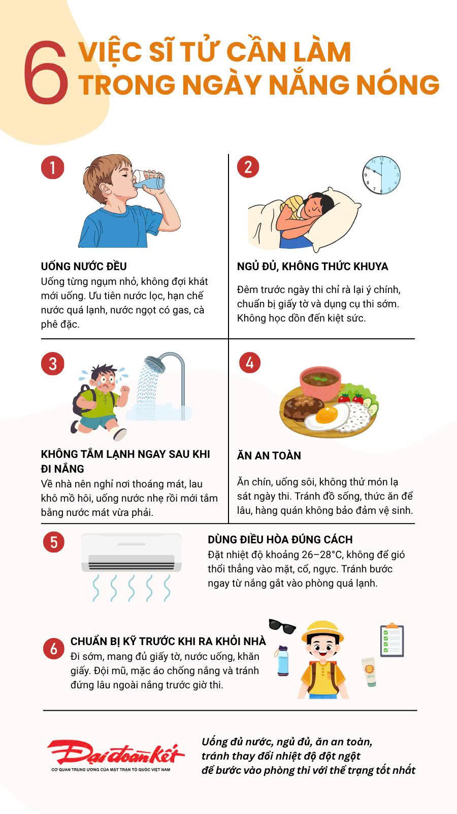 Giữ sức khỏe trong những ngày thi nắng nóng