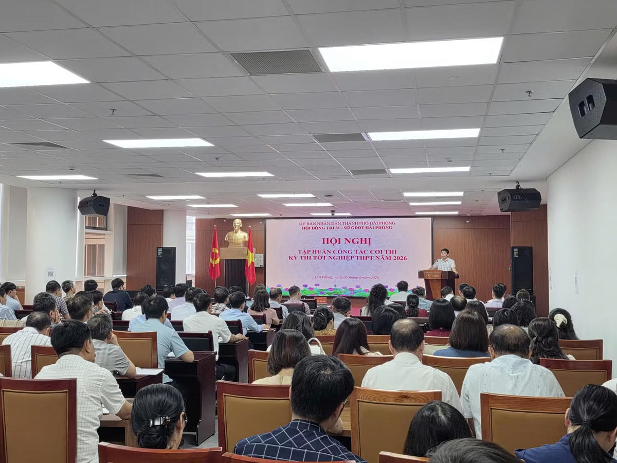 Sở Giáo dục & Đào tạo TP Hải Phòng tổ chức hội nghị tập huấn công tác coi thi. Ảnh: LT.
