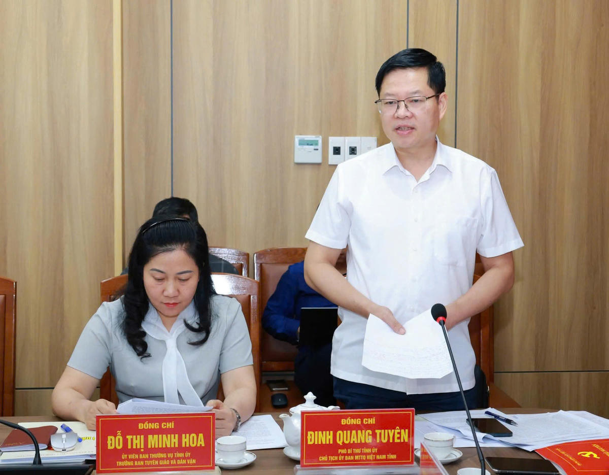Ông Đinh Quang Tuyên - Phó Bí thư Tỉnh ủy, Chủ tịch Ủy ban MTTQ Việt Nam tỉnh Thái Nguyên.