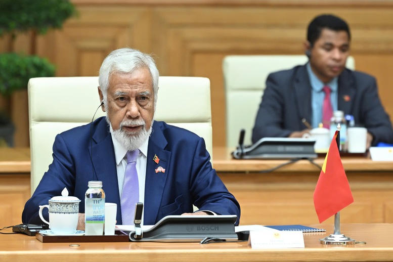 Thủ tướng Timor-Leste phát biểu tại hội đàm. Ảnh: Nhật Bắc