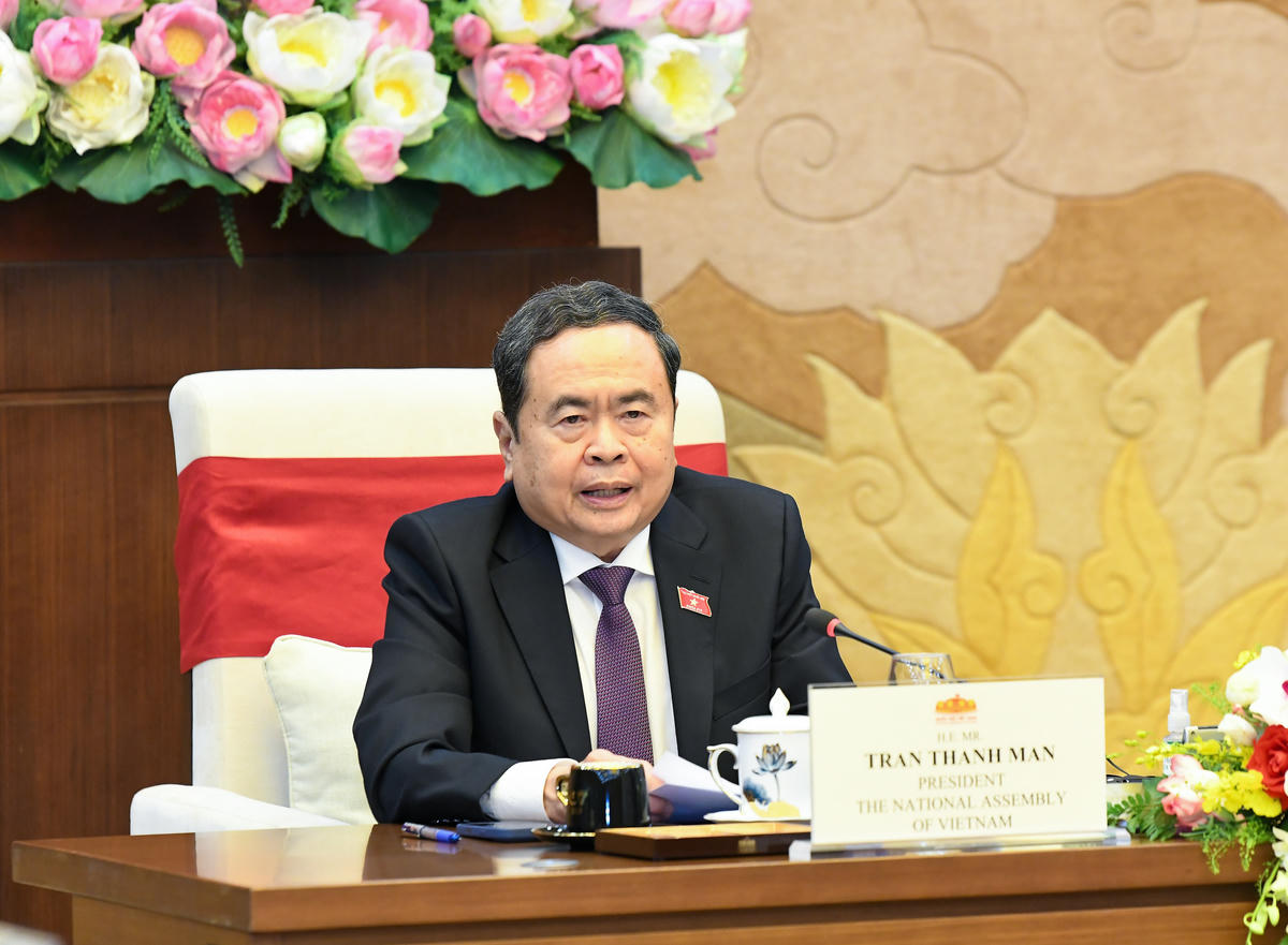 Chủ tịch Quốc hội Trần Thanh Mẫn phát biểu. Ảnh: Lâm Hiển