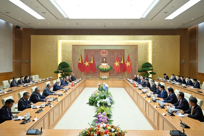 Thủ tướng Chính phủ Lê Minh Hưng hội đàm với Thủ tướng Timor-Leste Kay Rala Xanana Gusmão - Ảnh: VNhật Bắc