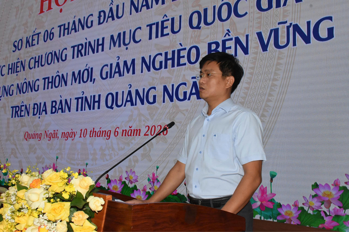 Ông Đỗ Tâm Hiển, Phó Chủ tịch UBND tỉnh Quảng Ngãi phát biểu tại hội nghị. Ảnh: Bá Tứ.