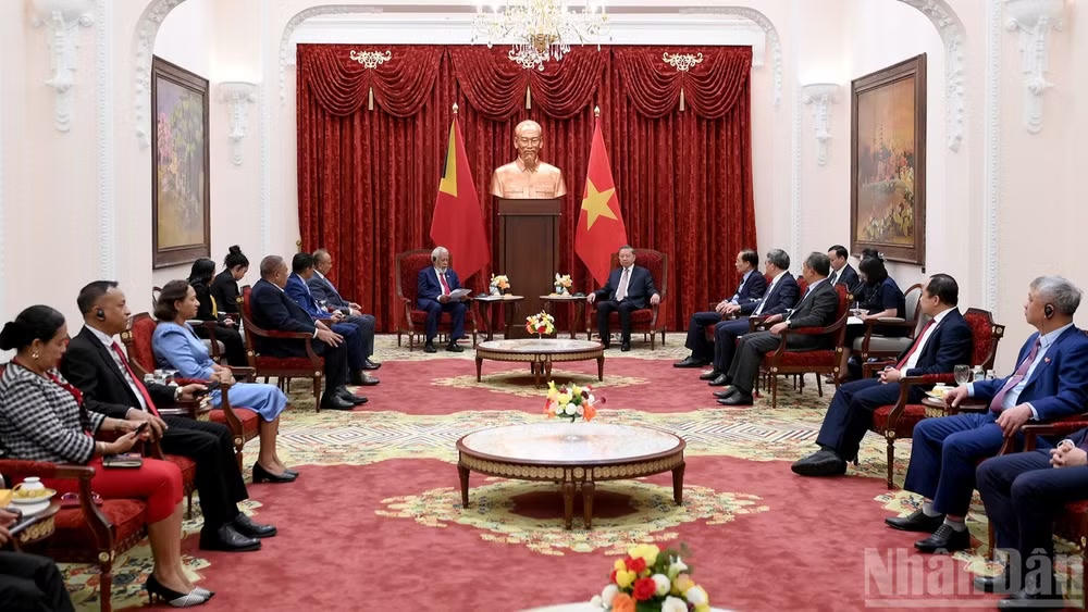 Quang cảnh cuộc tiếp. (Ảnh: ĐĂNG KHOA)